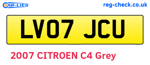 LV07JCU are the vehicle registration plates.