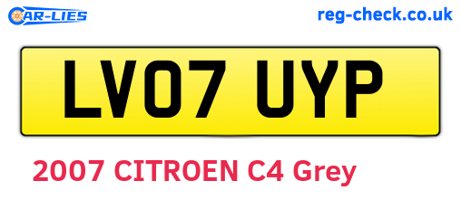LV07UYP are the vehicle registration plates.
