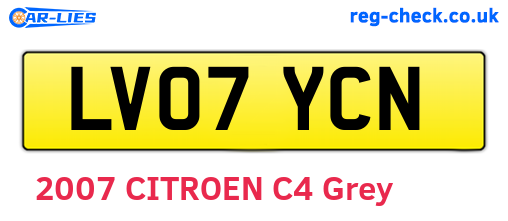 LV07YCN are the vehicle registration plates.