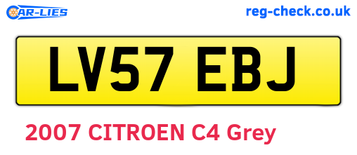 LV57EBJ are the vehicle registration plates.