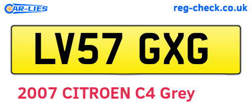 LV57GXG are the vehicle registration plates.