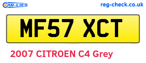 MF57XCT are the vehicle registration plates.