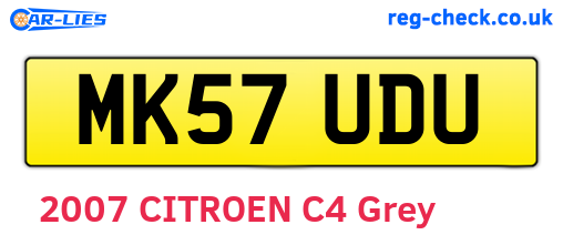 MK57UDU are the vehicle registration plates.