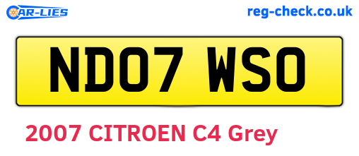 ND07WSO are the vehicle registration plates.