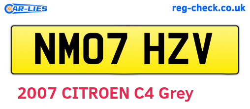 NM07HZV are the vehicle registration plates.
