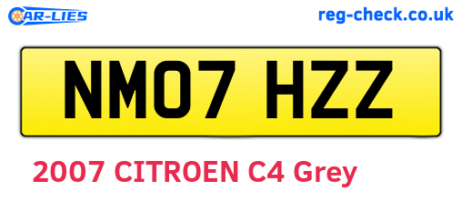 NM07HZZ are the vehicle registration plates.