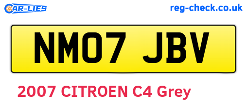 NM07JBV are the vehicle registration plates.
