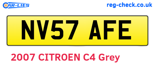 NV57AFE are the vehicle registration plates.