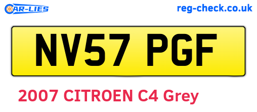 NV57PGF are the vehicle registration plates.