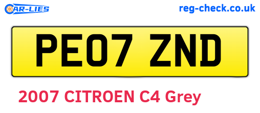 PE07ZND are the vehicle registration plates.