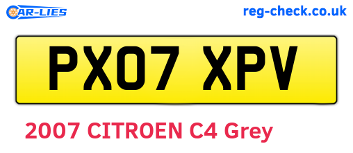 PX07XPV are the vehicle registration plates.