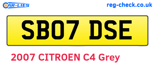 SB07DSE are the vehicle registration plates.