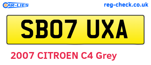 SB07UXA are the vehicle registration plates.