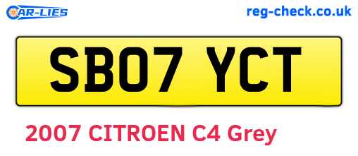 SB07YCT are the vehicle registration plates.