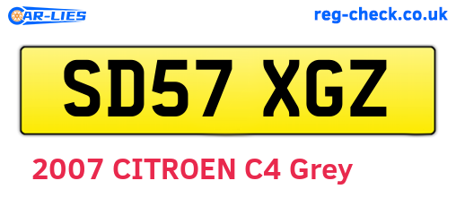 SD57XGZ are the vehicle registration plates.