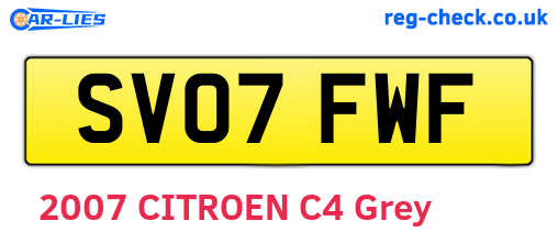 SV07FWF are the vehicle registration plates.