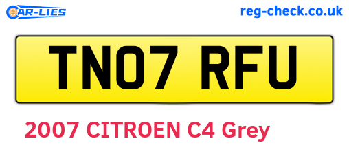 TN07RFU are the vehicle registration plates.