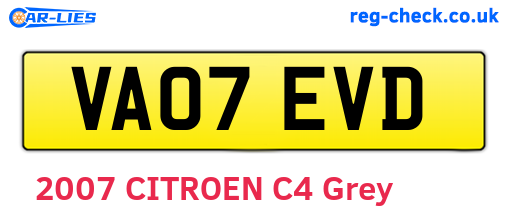 VA07EVD are the vehicle registration plates.