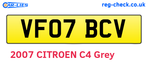 VF07BCV are the vehicle registration plates.