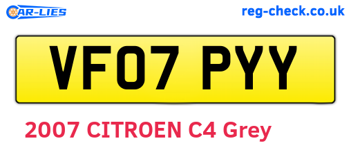 VF07PYY are the vehicle registration plates.