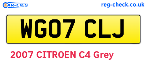 WG07CLJ are the vehicle registration plates.