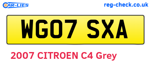 WG07SXA are the vehicle registration plates.