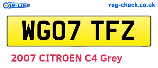 WG07TFZ are the vehicle registration plates.