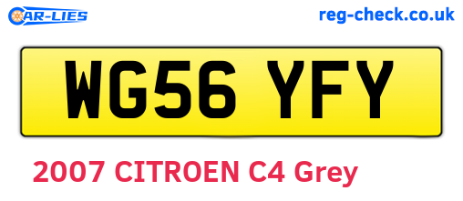 WG56YFY are the vehicle registration plates.