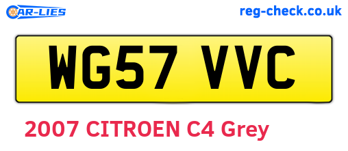 WG57VVC are the vehicle registration plates.