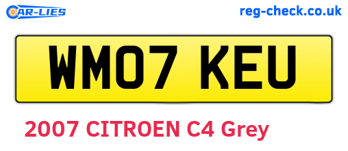 WM07KEU are the vehicle registration plates.
