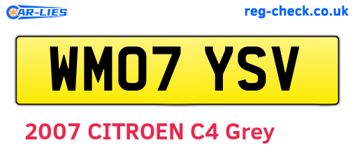 WM07YSV are the vehicle registration plates.
