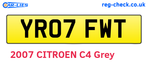 YR07FWT are the vehicle registration plates.