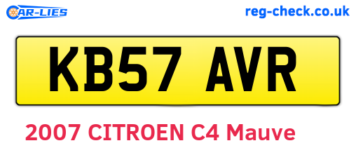 KB57AVR are the vehicle registration plates.
