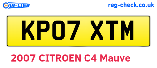 KP07XTM are the vehicle registration plates.