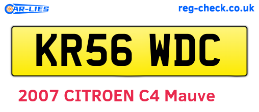 KR56WDC are the vehicle registration plates.