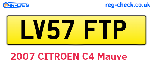 LV57FTP are the vehicle registration plates.