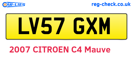 LV57GXM are the vehicle registration plates.