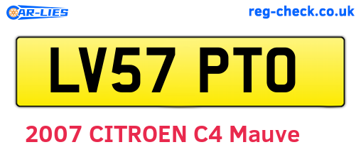 LV57PTO are the vehicle registration plates.