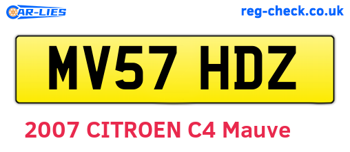 MV57HDZ are the vehicle registration plates.