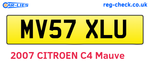 MV57XLU are the vehicle registration plates.