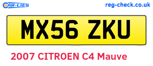 MX56ZKU are the vehicle registration plates.
