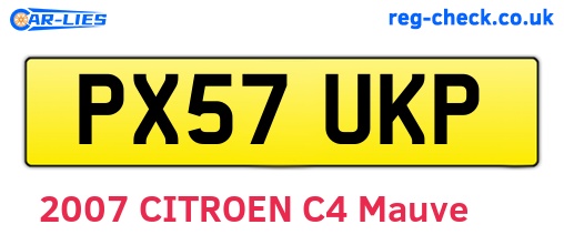 PX57UKP are the vehicle registration plates.