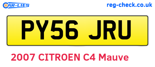 PY56JRU are the vehicle registration plates.