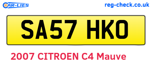 SA57HKO are the vehicle registration plates.