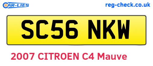 SC56NKW are the vehicle registration plates.