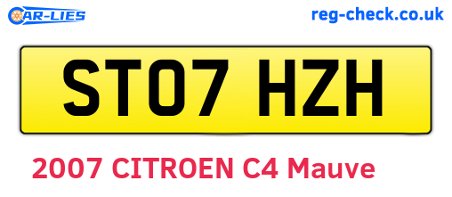 ST07HZH are the vehicle registration plates.