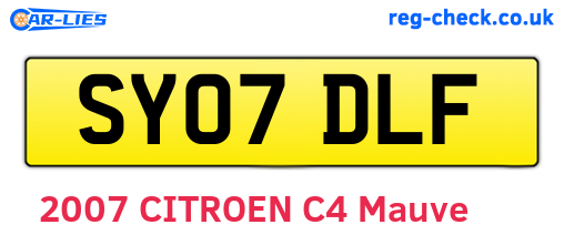 SY07DLF are the vehicle registration plates.