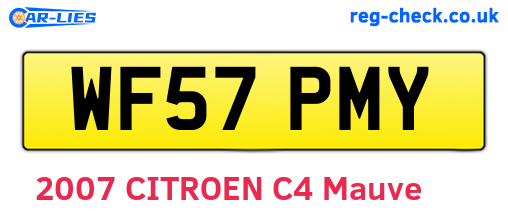 WF57PMY are the vehicle registration plates.