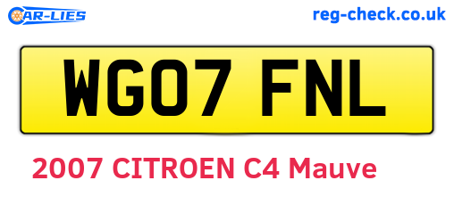 WG07FNL are the vehicle registration plates.