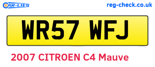 WR57WFJ are the vehicle registration plates.